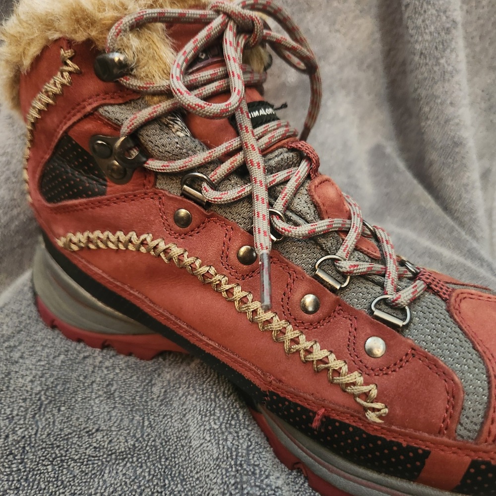 Mountrek Brook Path NWOT Mid Hiking Boots Women 8.5W Red Excellent (Primaloft) - Picture 14 of 14
